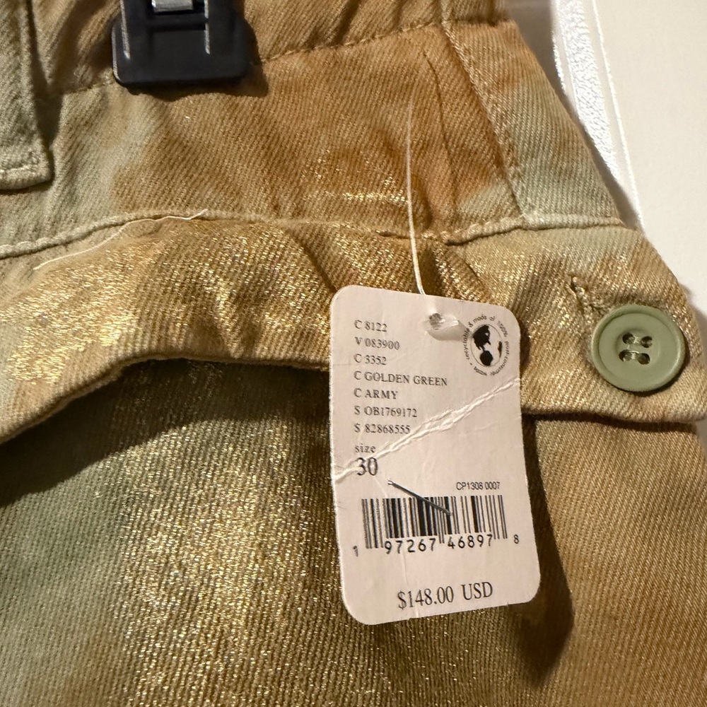 Free People Gold and Green Women Jeggings - Picture 2 of 4